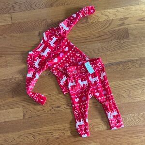 NEW Cat & Jack Red and White Kids Christmas PAJAMA Set